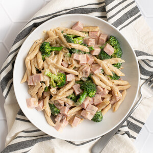 Penne Alfredo with Ham & Broccoli