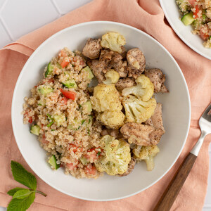 Tabbouleh-Style Quinoa Bowl with Chili Roasted Chicken & Cauliflower