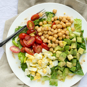 Vegetarian Cobb Salad with Chickpeas