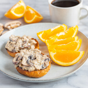 Open-Face Chicken & Mushroom Gravy Buns with Fresh Orange