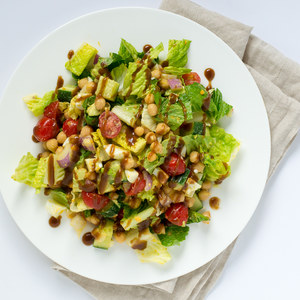 Chickpea, Egg & Avocado Chopped Salad with Balsamic Vinaigrette