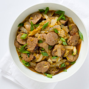 Fried Cabbage Skillet with Sausages