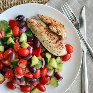 Grilled Chicken Breast with Greek Salad
