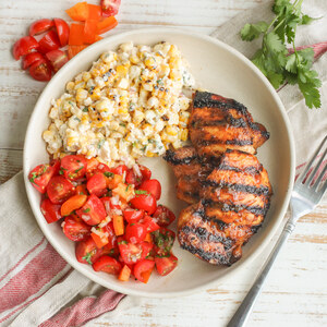 Spicy Grilled Chicken with Tomato-Cilantro Salsa & Mexican Corn Salad