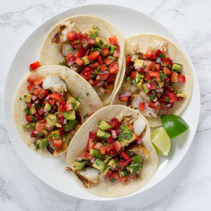 Fish Tacos with Strawberry-Avocado Salsa