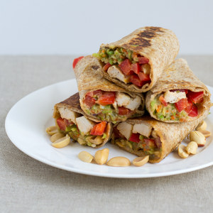 Thai Peanut Chicken Wraps with Broccoli Slaw