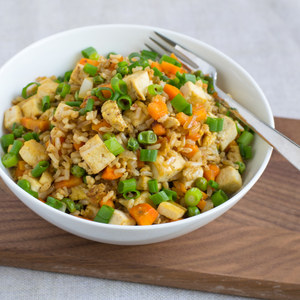 Tofu Fried Rice with Carrots & Peas