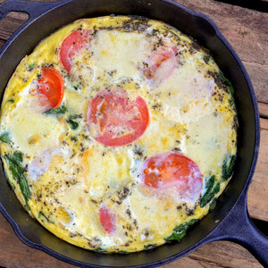 Spinach & Tomato Frittata with Fresh Mozzarella