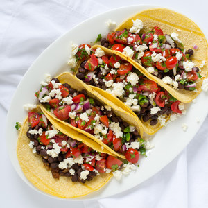 Black Bean Tacos with Pico de Gallo & Feta