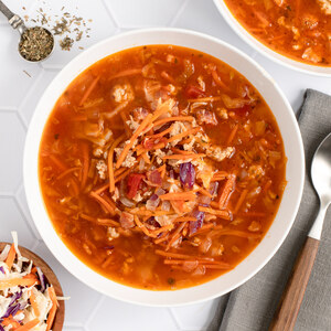 Tomato-Cabbage Stew with Ground Chicken, Bacon & Carrots